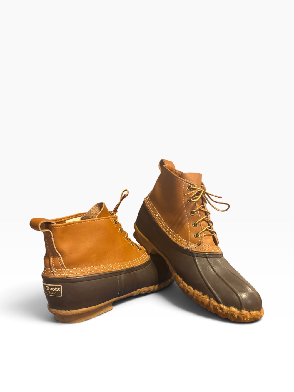 Vintage LL Bean Duck Boots 8” Men’s Size 11 Lace Up Rubber USA Tan/Gum
